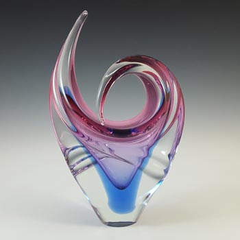 (image for) Arte Nuova Pustetto & Zanetti Murano Pink & Blue Sommerso Glass Sculpture