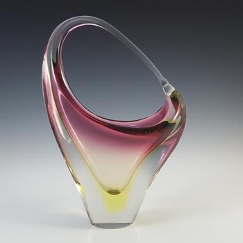 (image for) Arte Nuova Pustetto & Zanetti Murano Pink & Uranium Sommerso Glass Vase