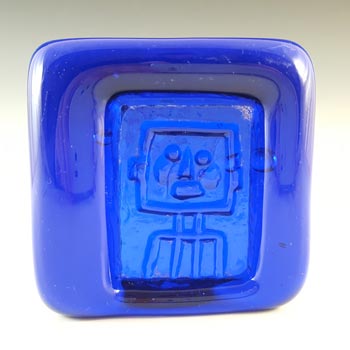 (image for) Boda Vintage Swedish Blue Glass Robot Bowl by Erik Hoglund