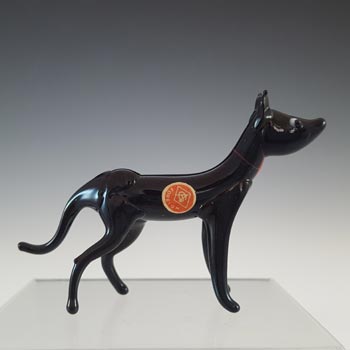 (image for) Japanese Black Lampworked Glass Dog - Foreign Label