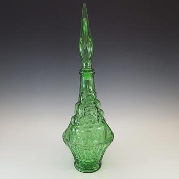 (image for) Empoli Italian Green Glass Fruit Basket Genie Bottle / Decanter