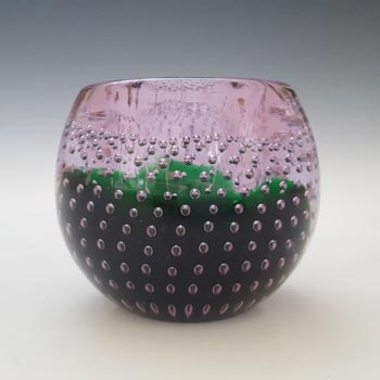 (image for) Galliano Ferro Murano Green & Lilac Glass Bullicante Candle Holder