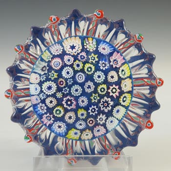 (image for) John Deacons Blue Glass Millefiori Star Paperweight - Labelled