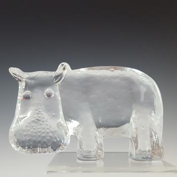 (image for) Kosta Boda Glass Hippo Sculpture - Zoo Series by Bertil Vallien