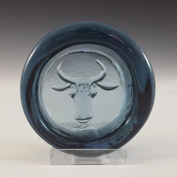 (image for) Boda Vintage Swedish Blue Glass Bull Bowl by Erik Hoglund