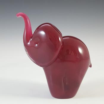 (image for) MARKED Langham British Pink Glass Elephant Sculpture