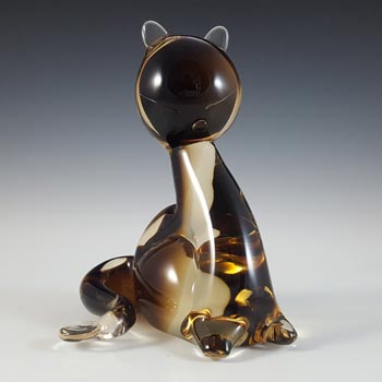 (image for) V. Nason & Co Large Murano Brown Glass Cat Sculpture