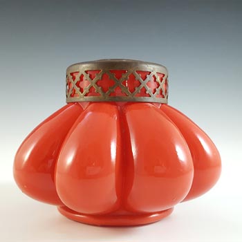 (image for) Czech / Bohemian Vintage Art Deco Red Glass Posy Vase