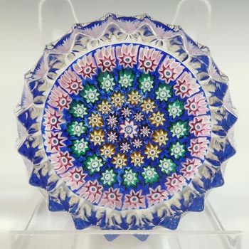 (image for) Perthshire Blue Glass Millefiori Star Paperweight - P Cane