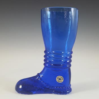 (image for) LABELLED Reijmyre Swedish Blue Textured Glass Boot Vase