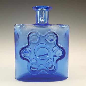(image for) Riihimaki #1729 Riihimaen Blue Glass Erkkitapio Siiroinen Decorative Bottle