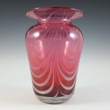 (image for) LABELLED Adrian Sankey Pink & White Cased Glass Vase