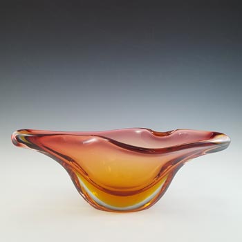 (image for) Arte Nuova? Murano Pink & Amber Sommerso Glass Bowl or Vase