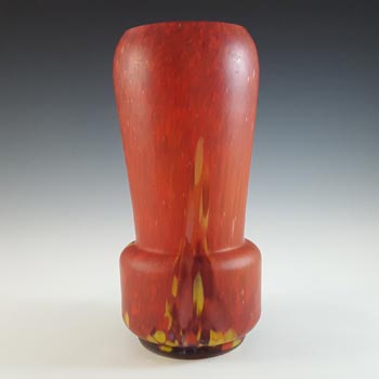 (image for) Czech Red & Multicoloured Spatter / Splatter Glass Vase