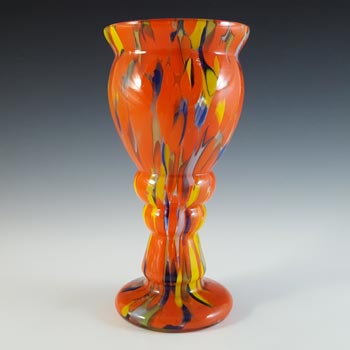 (image for) Czech Multicoloured Art Deco Retro Spatter Glass Vase
