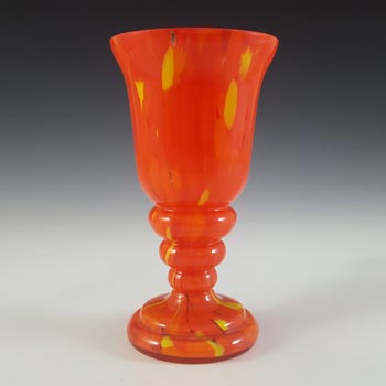 (image for) Czech Orange & Yellow Art Deco Retro Spatter Glass Vase