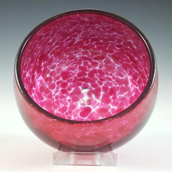 (image for) Vintage Pink Hand Blown Speckled Glass Mid Century Bowl