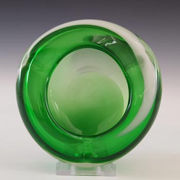 (image for) Japanese Green & White Striped Retro Glass Bowl / Ashtray