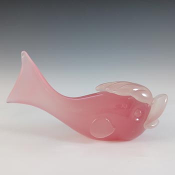 (image for) Archimede Seguso Murano Alabastro Pink Glass Fish Sculpture