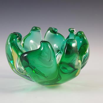 (image for) Arte Nuova Pustetto & Zanetti Murano Green & Uranium Sommerso Glass Bowl