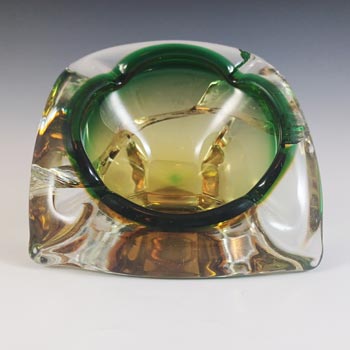 (image for) Arte Nuova Murano Green & Amber Sommerso Glass Bowl