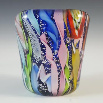 (image for) AVEM Murano Zanfirico Bizantino / Tutti Frutti Blue Glass Vase