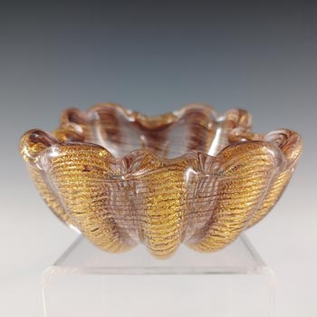 (image for) Barovier & Toso "Cordonato d'Oro" Murano Gold Leaf Glass Bowl