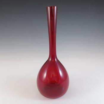 Elme Swedish / Scandinavian Red Vintage Glass Stem Vase