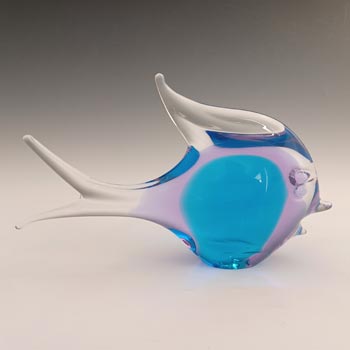 (image for) FM Konstglas Neodymium Lilac & Blue Glass Fish B850 - Signed