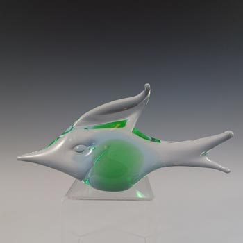 (image for) FM Konstglas Neodymium Green & Lilac / Blue Glass Fish B852