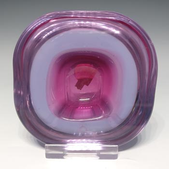 (image for) Archimede Seguso Murano Pink & Blue Glass Geode Bowl - Labelled