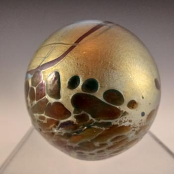 (image for) Phoenician Green Glass Golden Iridescent Speckled Paperweight