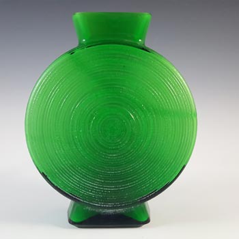 (image for) Japanese "Best Art Glass" Textured Green Cased Glass Vase