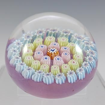 (image for) LABELLED John Deacons Scottish Pink Glass Millefiori Paperweight