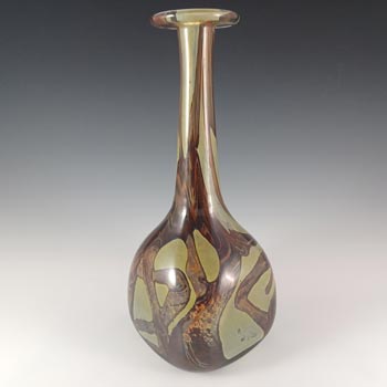 (image for) SIGNED Mdina Brown & Sandy Tall 13" 'Earthtones' Glass Vase