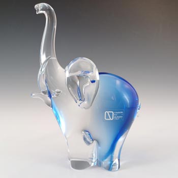 (image for) LARGE V. Nason & Co Murano Blue Glass Elephant Sculpture