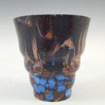 (image for) V Nason Murano Black & Blue Aventurine Vintage Shot Glass