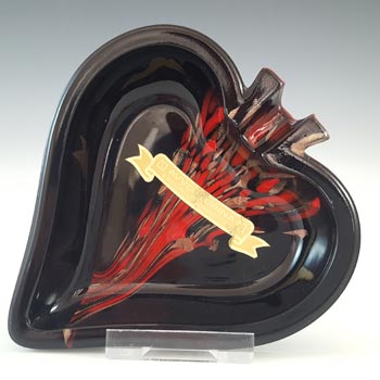 (image for) V Nason Murano Black & Red Glass Copper Aventurine Ashtray Bowl