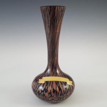 (image for) V Nason & C Murano Black Glass Copper Aventurine Vase