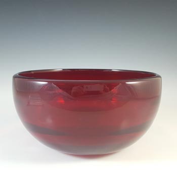 (image for) Whitefriars #9380 Large Ruby Red Glass Optical Bowl