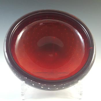 (image for) Whitefriars #9099 Large Ruby Red Glass Controlled Bubble Bowl