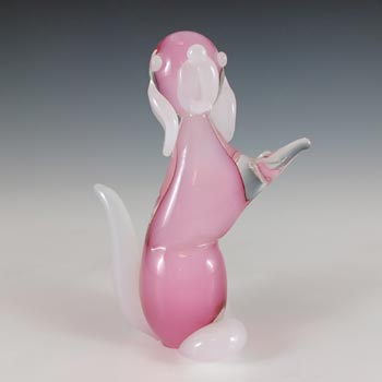 (image for) Murano Venetian Pink Glass Alabastro Dog Sculpture