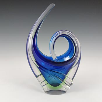 (image for) Arte Nuova Pustetto & Zanetti Murano Blue & Green Sommerso Glass Sculpture