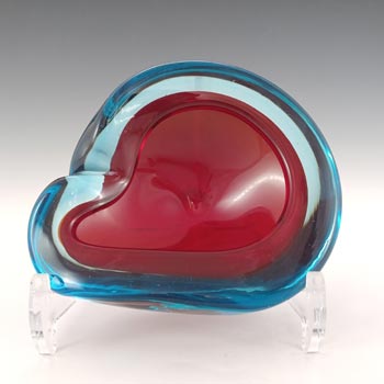 (image for) Barbini Murano Red & Blue Glass Vintage Biomorphic Bowl