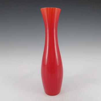 (image for) Japanese Red Cased Glass Vintage Vase - Labelled