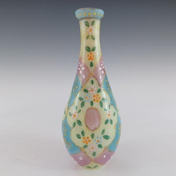 (image for) Harrach Victorian Hand Painted/Enamelled 'Moroccan Ware' Glass Vase