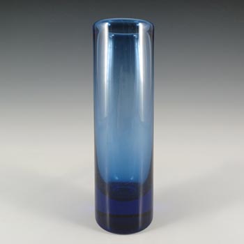 (image for) SIGNED Holmegaard #290023 Per Lutken Blue Glass 'Safir' Vase