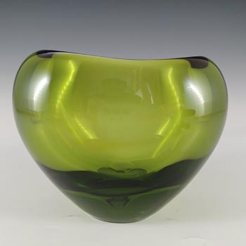 SIGNED Holmegaard #18120 Per Lutken Green Glass 'Majgrøn' Vase