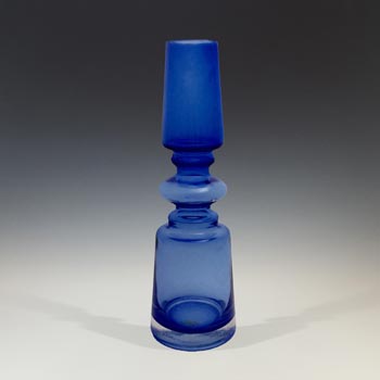 (image for) Japanese Labelled Scandinavian Style Blue Cased Hooped Glass Vase