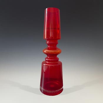 (image for) Japanese Labelled Scandinavian Style Red Cased Hooped Glass Vase